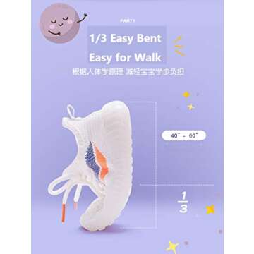Ubestpak Toddler/Little Kid Boys Girls Shoes Running/Walking Sports Sneakers White003 Size 4