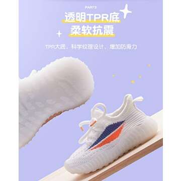 Ubestpak Toddler/Little Kid Boys Girls Shoes Running/Walking Sports Sneakers White003 Size 4