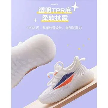 Ubestpak Toddler/Little Kid Boys Girls Shoes Running/Walking Sports Sneakers White003 Size 4