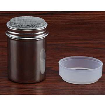 2 PCS Chocolate Shaker Coffee Powder Cocoa Flour Icing Sugar Sifter Stainless Steel Mesh Shaker Powd...