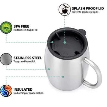 Premium Stainless Steel Coffee Mugs Set - Avito