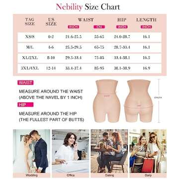 Nebility Women Waist Trainer Shapewear Tummy Control Body Shaper Shorts Hi-Waist Butt Lifter Thigh Slimmer (M/L, Beige)