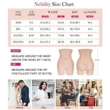 Nebility Women Waist Trainer Shapewear Tummy Control Body Shaper Shorts Hi-Waist Butt Lifter Thigh Slimmer (M/L, Beige)