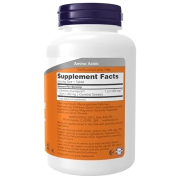 NOW L-Carnitine 1,000 mg Tablets for Energy & Vitality