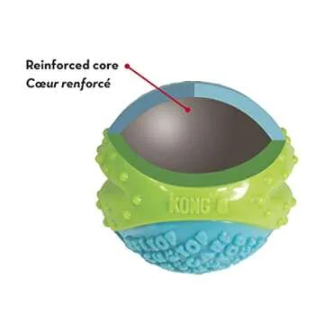 KONG CoreStrength Ball - Dog Dental Chew Toy - Durable, Multi-Layered Dog Toy for Enrichment Play & Dental Care - with Textured Body for Teeth Cleaning - for Large Dogs