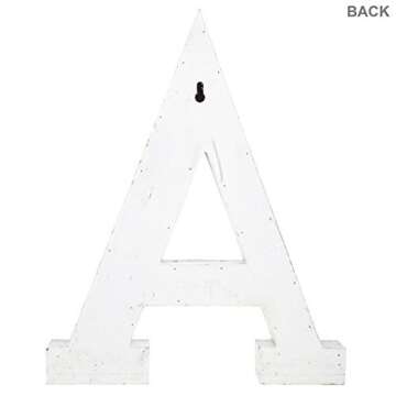 Distressed White Monogram Letter A Wall Decor