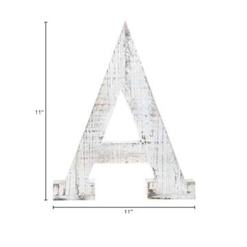 Distressed White Monogram Letter A Wall Decor