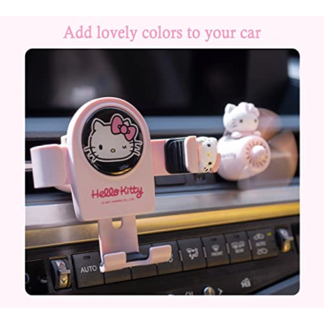 WIEEZN Cute Pink Cat Air Vent Car Phone Mount