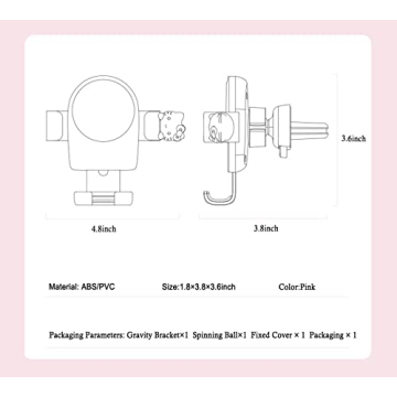 WIEEZN Cute Pink Cat Air Vent Car Phone Mount