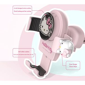 WIEEZN Cute Pink Cat Air Vent Car Phone Mount
