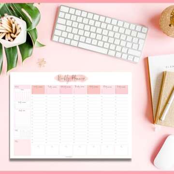 Weekly Hourly Planner Notepad, Daily Planner Desk Pad, Weekly Schedule, To Do List Note Pad, ADHD Pl...