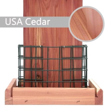 Cedar Wooden Bird Feeder for Backyard Birding