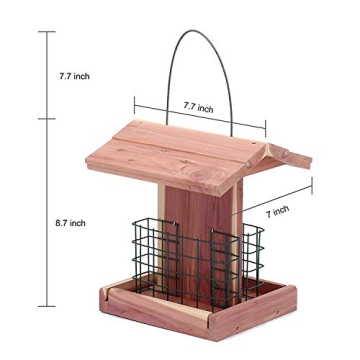 Cedar Wooden Bird Feeder for Backyard Birding