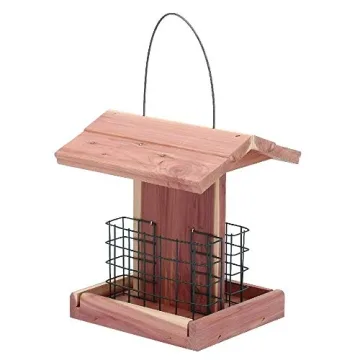 Cedar Wooden Bird Feeder for Backyard Birding