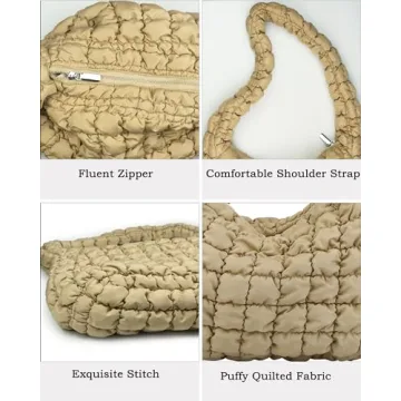 Rejolly Stylish Puffer Quilted Shoulder Bag for Women