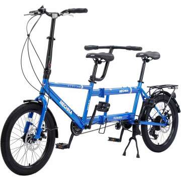 ZUKKA 20 Inch Tandem Folding Bicycle for Adults