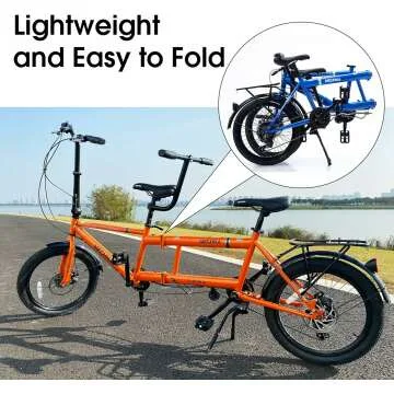 ZUKKA 20 Inch Tandem Folding Bicycle for Adults