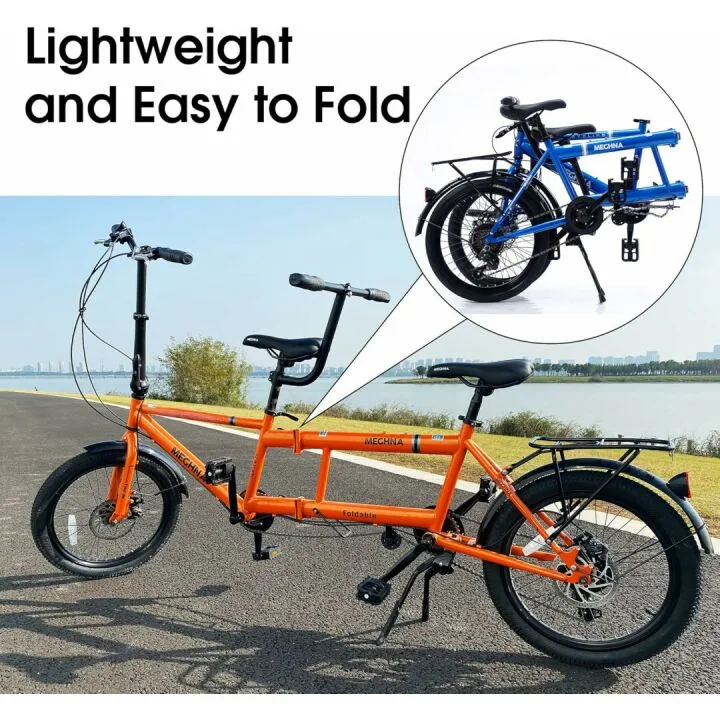 ZUKKA 20 Inch Tandem Folding Bicycle for Adults