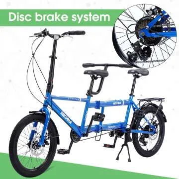 ZUKKA 20 Inch Tandem Folding Bicycle for Adults