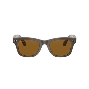 Ray-Ban Stories | Wayfarer Square Smart Glasses, Shiny Brown/Brown Gradient, 50 mm