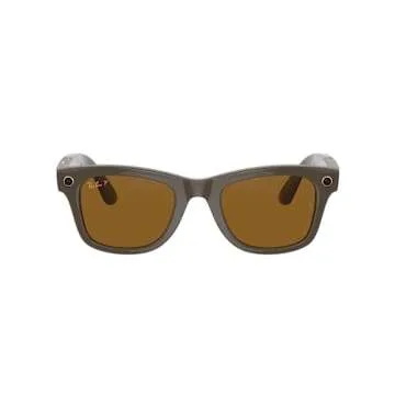 Ray-Ban Stories | Wayfarer Square Smart Glasses, Shiny Brown/Brown Gradient, 50 mm