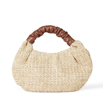 The Drop Women's Addison Soft Volume Top Handle Bag, Natural Straw, One Size