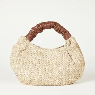 The Drop Women's Addison Soft Volume Top Handle Bag, Natural Straw, One Size