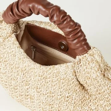 The Drop Women's Addison Soft Volume Top Handle Bag, Natural Straw, One Size