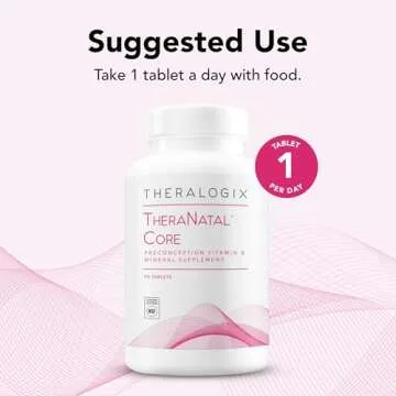 Theralogix TheraNatal Core Preconception Vitamin Supplement - 90-Day Supply - Prenatal Vitamins & Fertility Supplement for Women with Folate, Vitamin D3, Choline & More* - NSF Certified - 90 Tablets