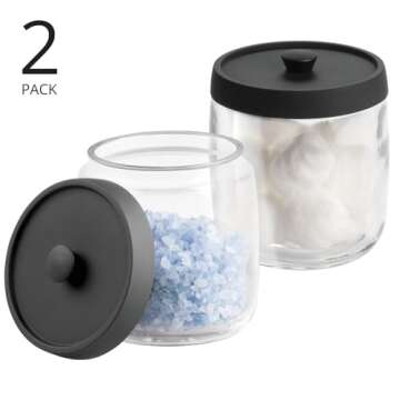 MetroDecor Glass Canister Jars for Bathroom Essentials