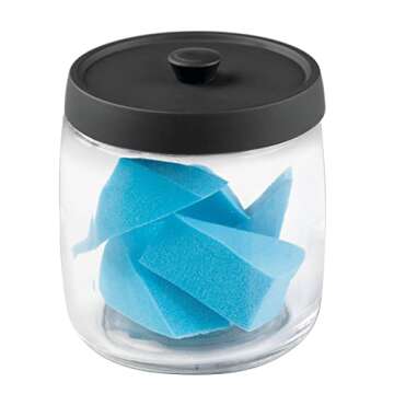 MetroDecor Glass Canister Jars for Bathroom Essentials