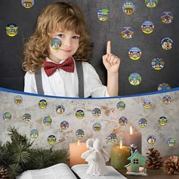 500 Pcs Happy Birthday Jesus Stickers for Kids Religious Birthday Jesus Stickers Roll for Christmas Nativity Scene Roll Church and Sunday School Classroom Party Decoration Supplies