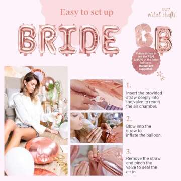 VIDAL CRAFTS Rose Gold Bridal Decorations Kit for Parties