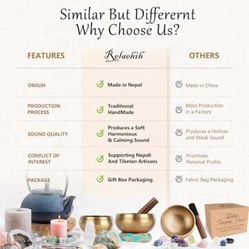 Relaehih Tibetan Singing Bowls for Meditation and Relaxation