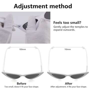 LIKSMU Cat Eye Sunglasses for Women Vintage Retro Narrow Cateye Frame Trendy Sun Glasses Black