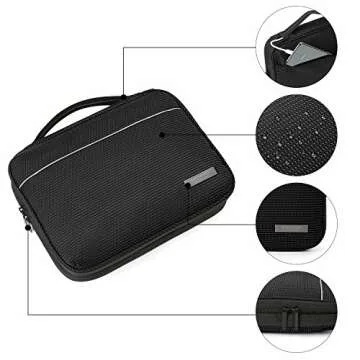 BAGSMART 2-Layer Travel Electronic Cable Organizer Cases for 10.5" iPad, Cables, Chargers, USB Drive, Black
