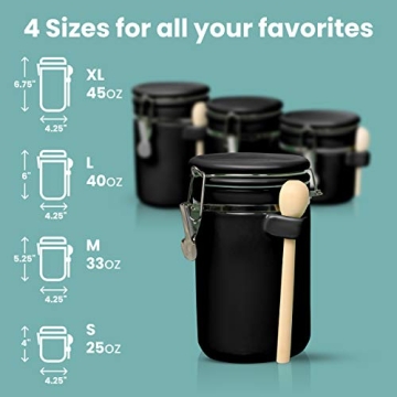 Stylish 4-Piece Airtight Ceramic Canisters Set for Kitchen