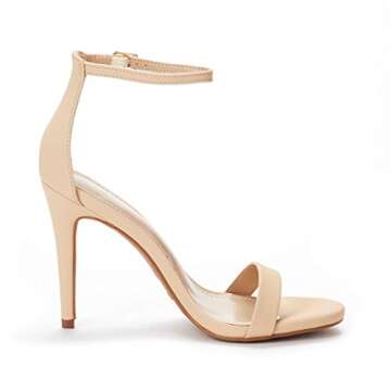 DREAM PAIRS Floral Ankle Strap Heels for Parties