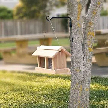 Worth Garden 6-Pack 7" Plant Hanger Bracket - Forged Wrought Iron Powder-Coated Heavy Duty Wall Hook - Black Plant Hanging Hooks - Durable and Stable for Bird Feeders, Planters Indoor & Outdoor