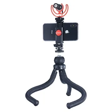 ST-06 360° Phone Tripod Mount with Cold Shoe for Cameras