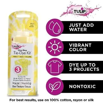Tulip One-Step Tie-Dye Kit, Vibrant Colors for Fabric 4 fl oz, Yellow
