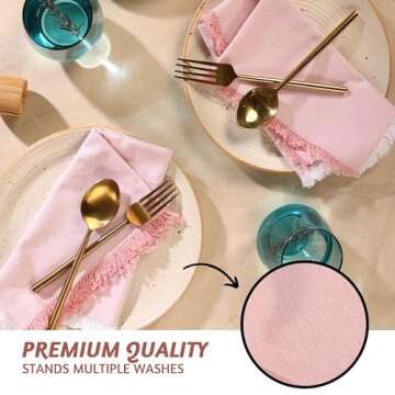 Folkulture 12-Piece Pink Cloth Napkins Set for Easter