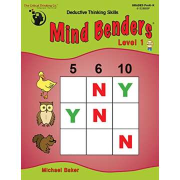 Mind Benders Level 1 Workbook - Deductive Thinking Skills Puzzles (Grades PreK-K)