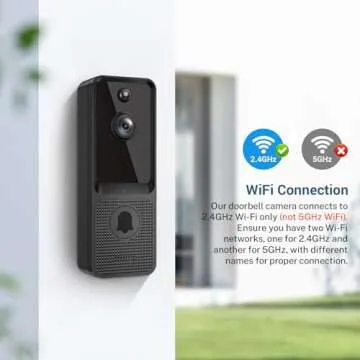 Biglory Wireless Doorbell Camera with Night Vision & Audio