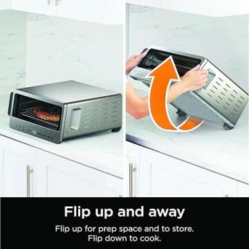 Ninja Flip Toaster Oven & Air Fryer - 8-in-1 Design, Space Saving Efficiency