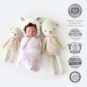 Cuddle + Kind Pastel Lucy The Lamb Little 13" Hand-Knit Doll - 1 Doll = 10 Meals, Fair Trade, Heirlo...