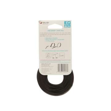 Velcro 94257 Reusable Self-Gripping Cable Ties, 1/2 x 15 inches, Black/Gray, 30 Ties Each