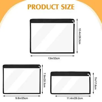 CHENGU 9 Pack Clear Zipper Pouches Multipurpose PVC Waterproof Pouch Clear Travel Bags for Cosmetic ...