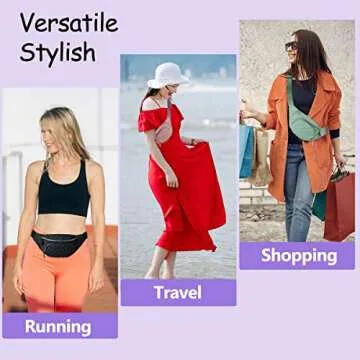 Crossbody Fanny Pack for Women,Fashionable Waist Pack Purse Cute Belt Bags for Teen Girls,Fashion Gifts Bum Bag Fannie Pack for Travel Running Walking,Carrying All Phones,Wallet (Black)