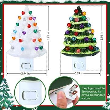Macarrie Christmas Tree Night Light Set for Holiday Cheer